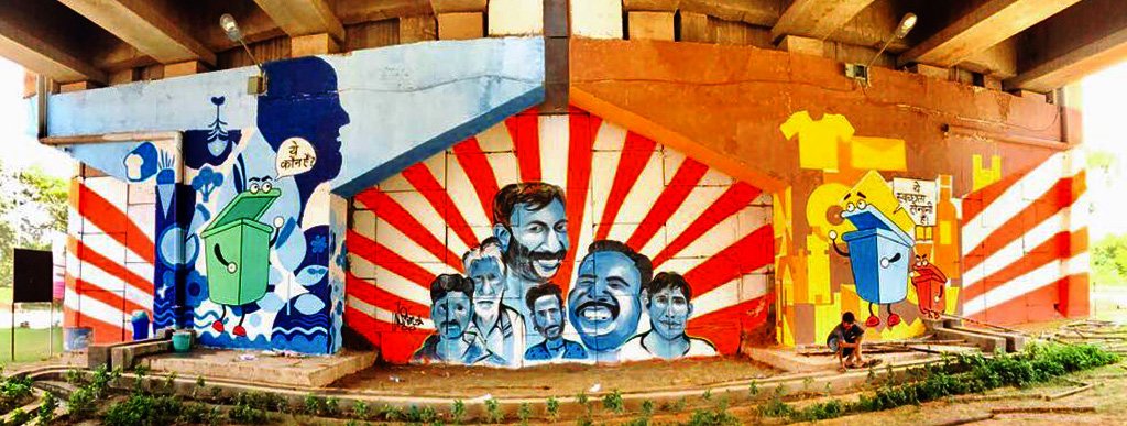 oye ambala kalka chowk flyover graffiti