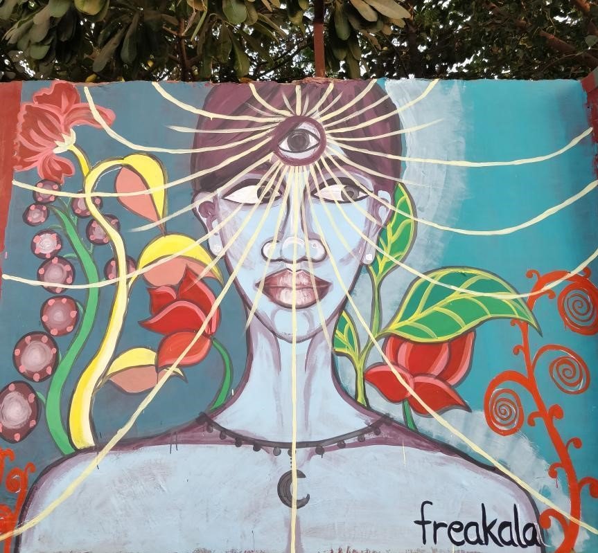 artist shivanika raghav aka freakala at ladies first street art gurugram