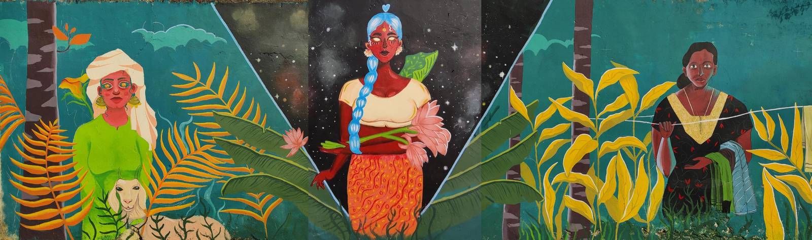 the mural inspired by muhammed sajid at ladies first street art dehradun