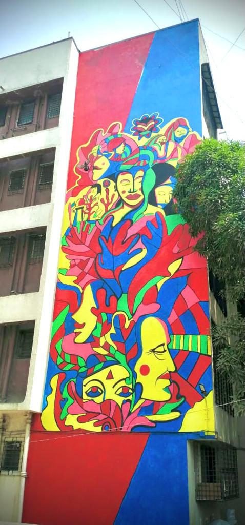 mural by krantinaari in mumbai at ladies first street art marol art village