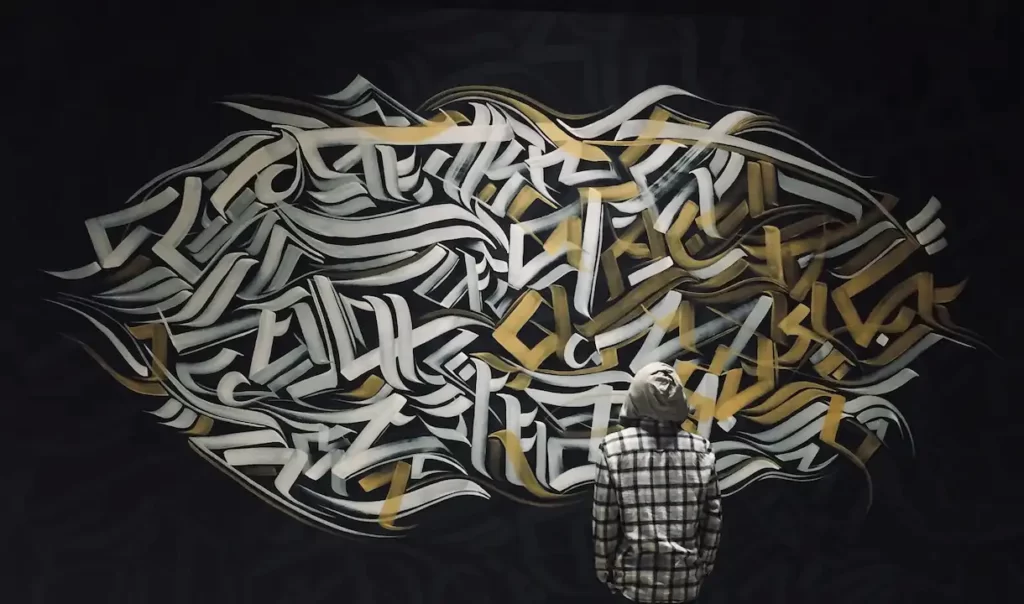 calligraffiti office wall art designed at advant navis business park 1