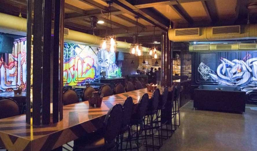 Graffiti art work for the blacklisted lounge in mumbai