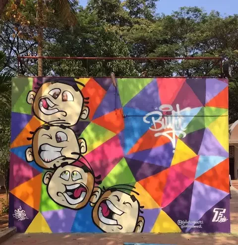 selfie point graffit art for 2016 techfest 2 at IIT Bombay