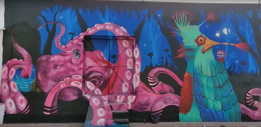 wicked broz artist curated graffiti art for the sister culture festival Mood Indigo at 2018 techfest 1