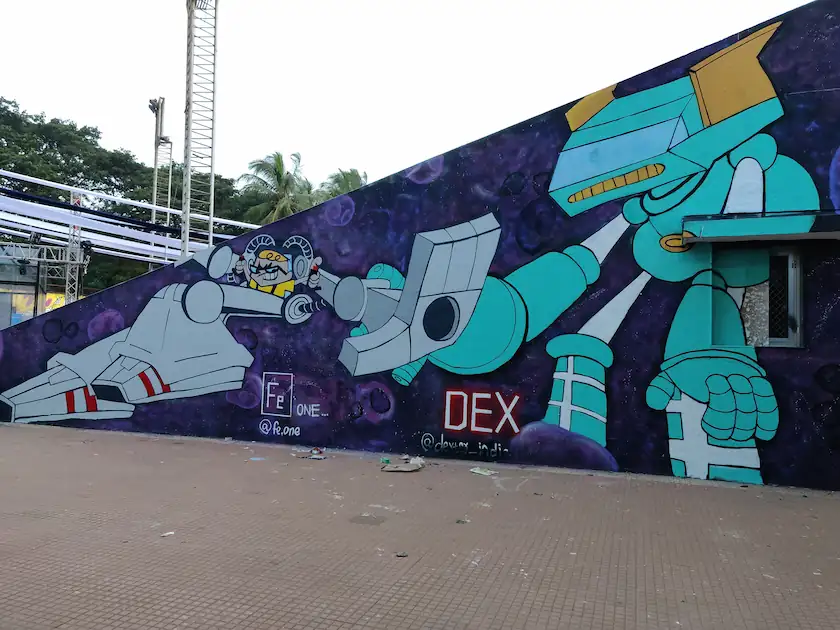 transformer theme graffiti art done by artist of wicked broz for 2018 techfest 4 IIT bombay
