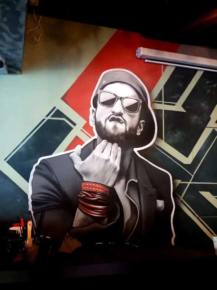 Bollywood Art at Gabbar Bistro Bar 1