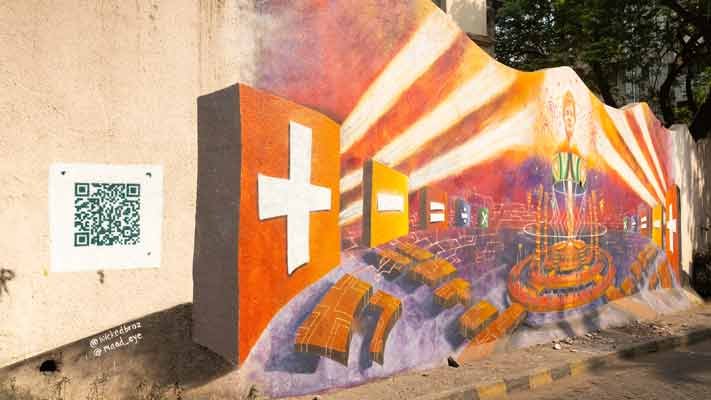 QR code for augmented reality mural in India