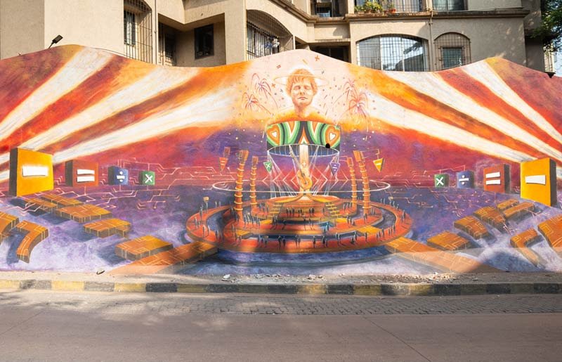 Mural of Mathematics tour creative campaign in India